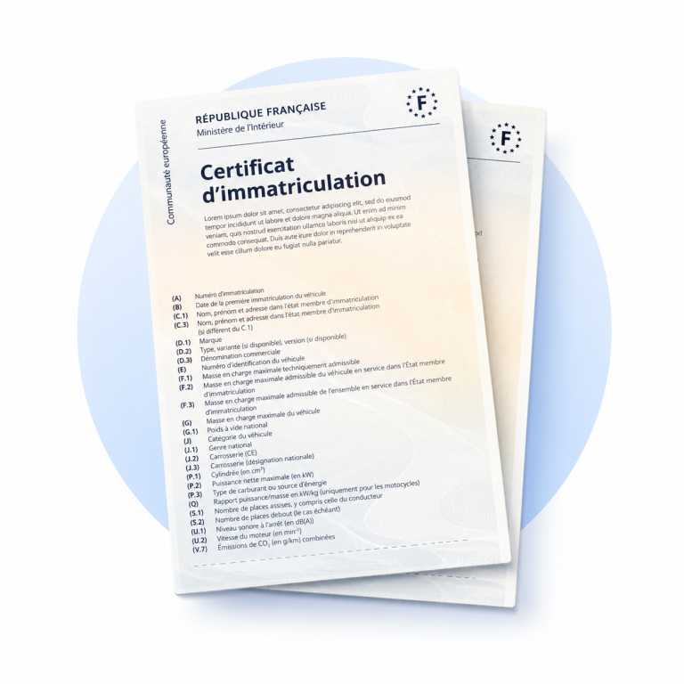 Certificat d’immatriculation (carte grise)