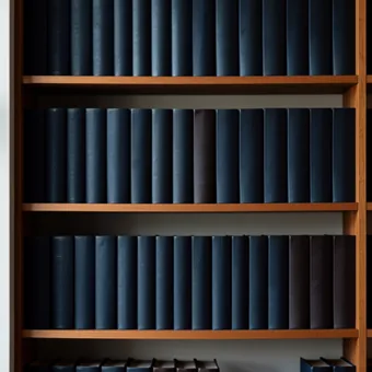 Etagere de livres relies aux dos unis