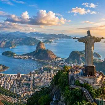 Christ Rédempteur dominant la baie de Rio de Janeiro