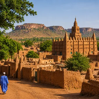 Mosquée en banco, architecture traditionnelle burkinabè